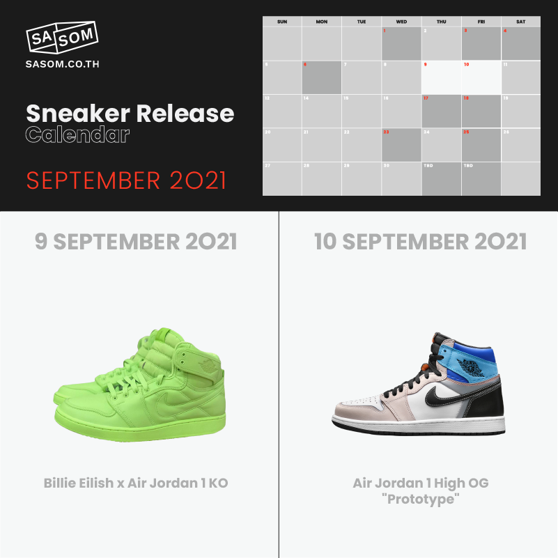 Calendar hot sale release sneakers